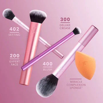 Real Techniques Everyday Essentials Brushes And Sponge Set