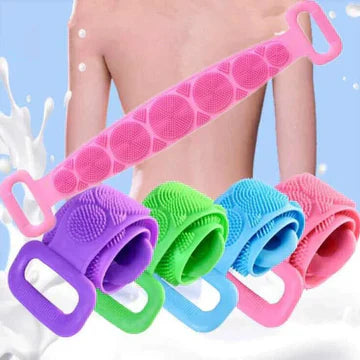 Silicone Body Scrubber Belt – Dual-Sided Bath & Massage Brush (Random Color)